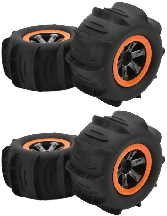 Kit di gomme per auto RC acqua-resistenti - fascia di sospensione in gomma - ammortizzatore di urto - movimento elastico - 4 pezzi - materiale duraturo - gomme per auto RC