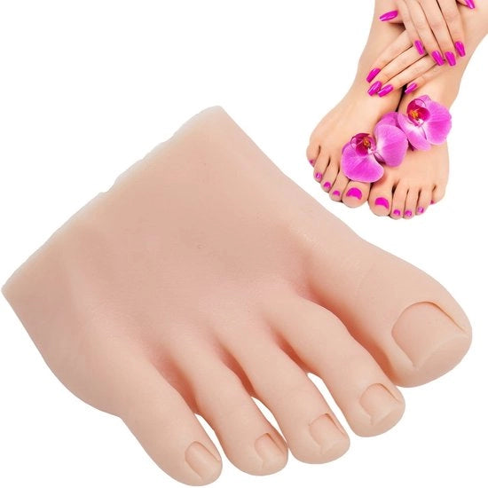 Model di Nagel - Nep in Silicone - Piede Flessibile - Display per Modelli - Per Nagelarte/Pedicure/Tatuaggio - Medium Tonalità della Pelle - Modello di Unghie