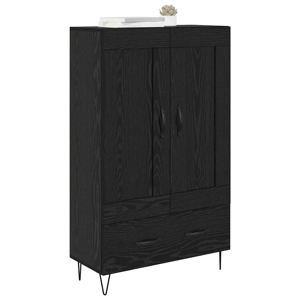 Credenza | Madia | Buffet da pranzo | Armadio da pranzo Rovere Nero 69,5 x 31 x 115 cm Legno multistrato