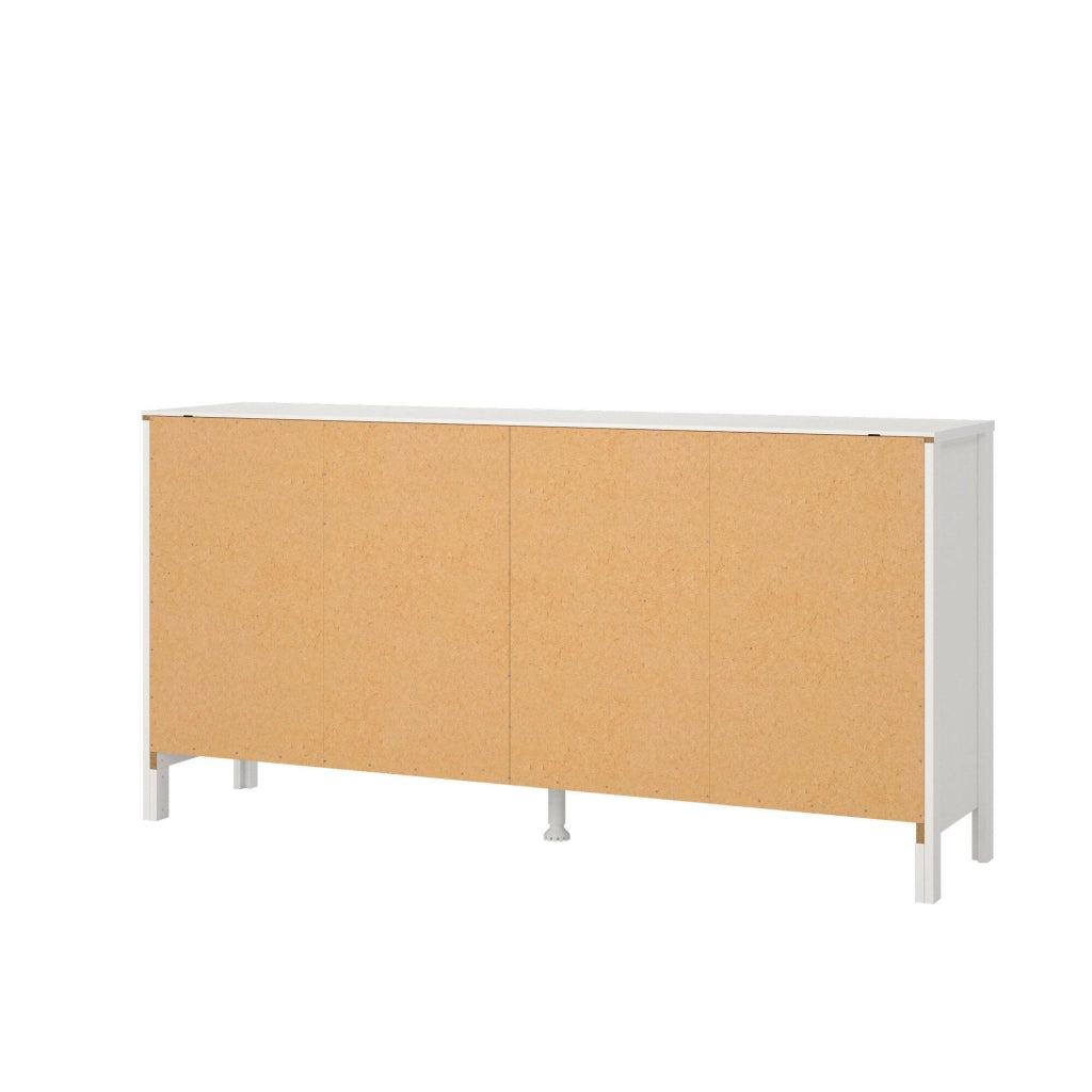 Credenza Kovsova, Buffet da soggiorno, Madia da salotto, Dispensa da cucina, 160x38 h80 cm, Bianco
