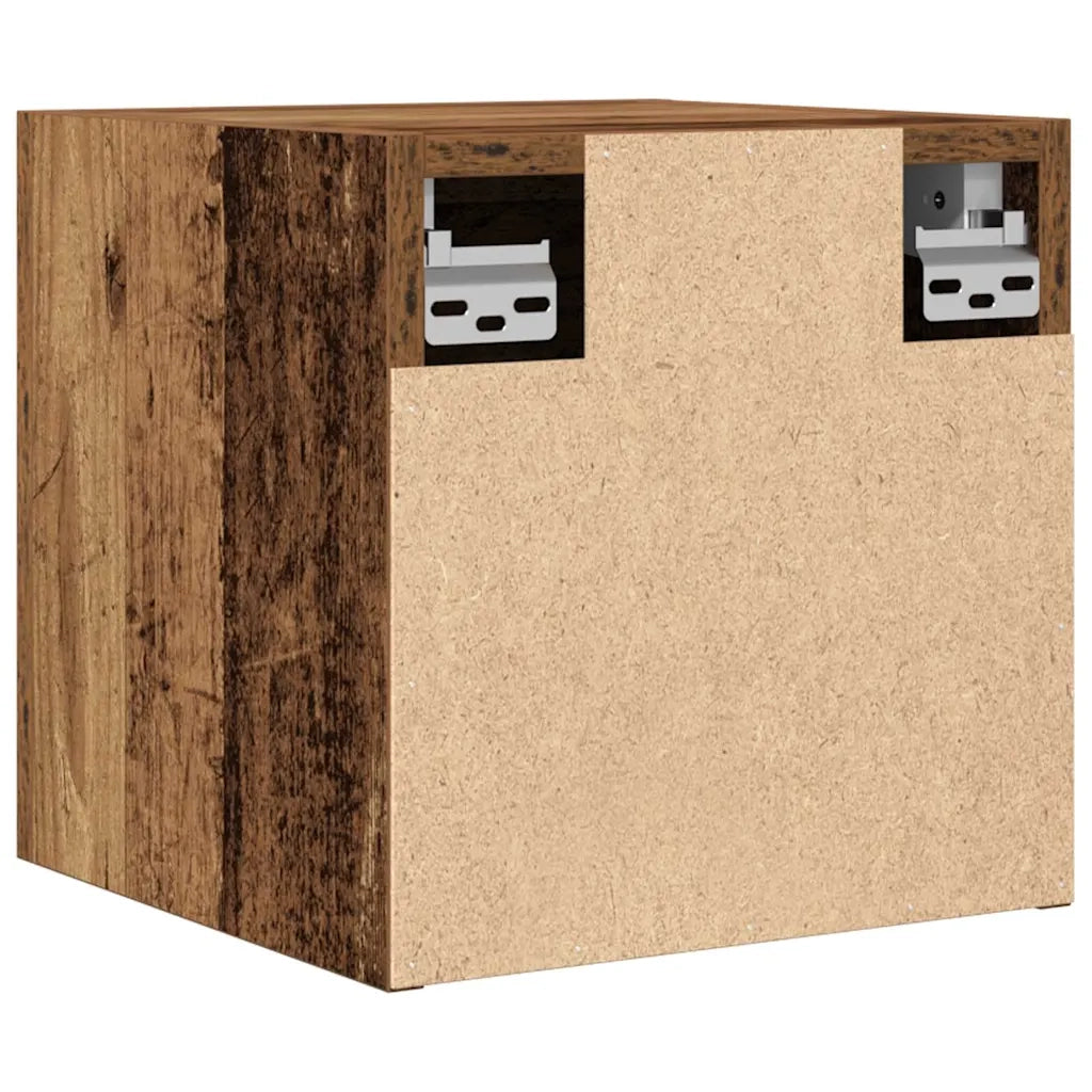 Mobili Porta TV a Parete 2pz Legno Antico 30,5x30x30 cm