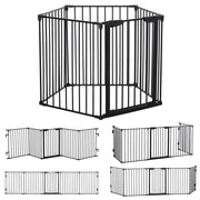 Cancello per bambini e animali domestici ¨C zephmum ¨C nero, metallo, 300x74.5x3 cm