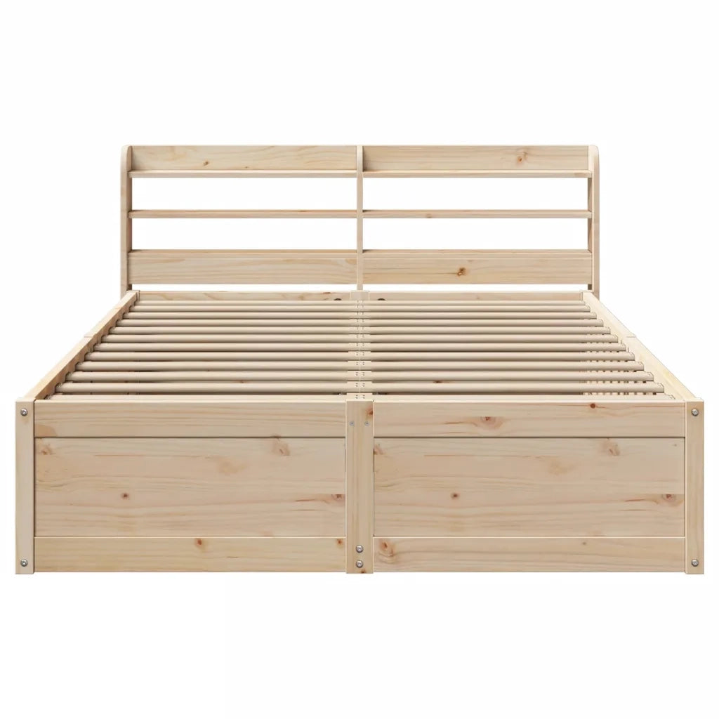 Giroletto con Testiera 135x190 cm in Legno Massello di Pino 3307098
