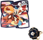 Damasco per capelli, stoffa satinata per capelli, foulard per donne, bandana per donne, sciarpa in seta per donne, per tempo libero, lavoro, vacanza, viaggi e diversi ambienti