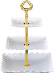Stand per dessert standard per cupcakes, frutta e dolci - Bianco (Quadrato) - Ideale per matrimoni, uso domestico, compleanni e feste del tè