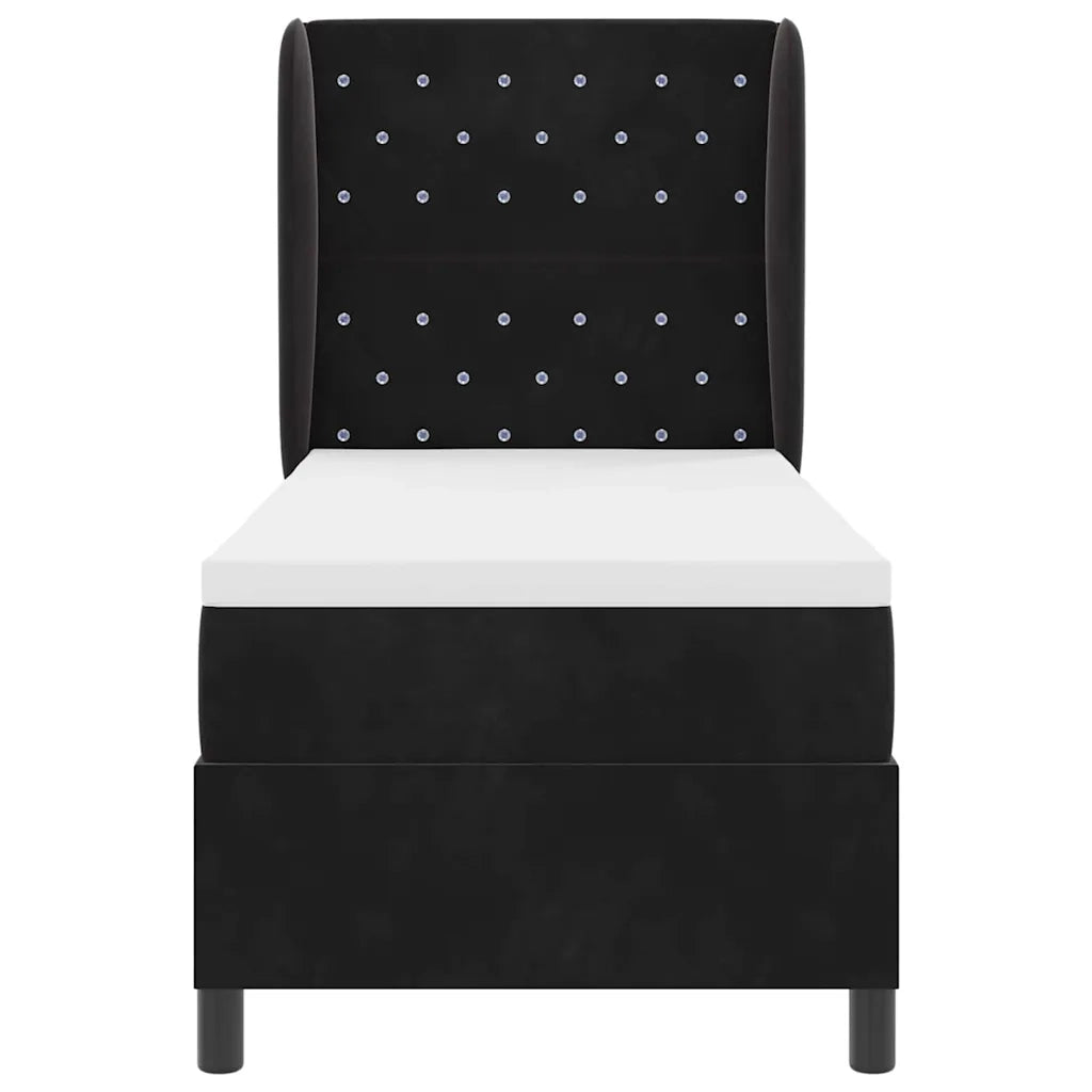 Letto a molle con materasso Nero 200 x 80 cm Poliestere 3340846