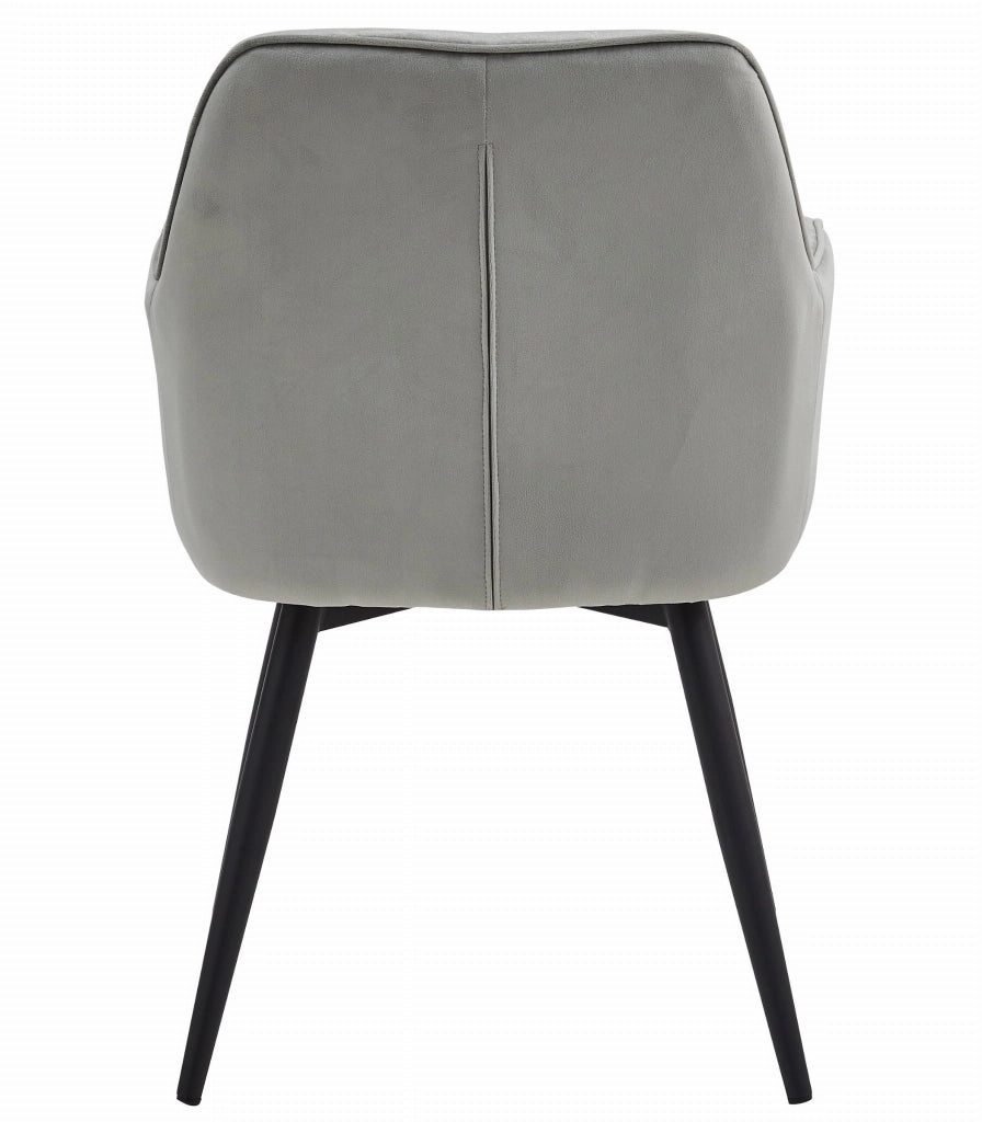 Sedia girevole in velluto VALORA LUKK360 - Gambe grigio argento / nere x 2