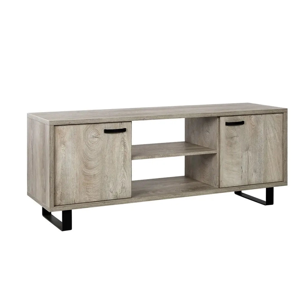 Mobile TV NEWTON – Rovere chiaro con 2 porte, 2 cassetti e vani – L170 x H68 x P50 cm