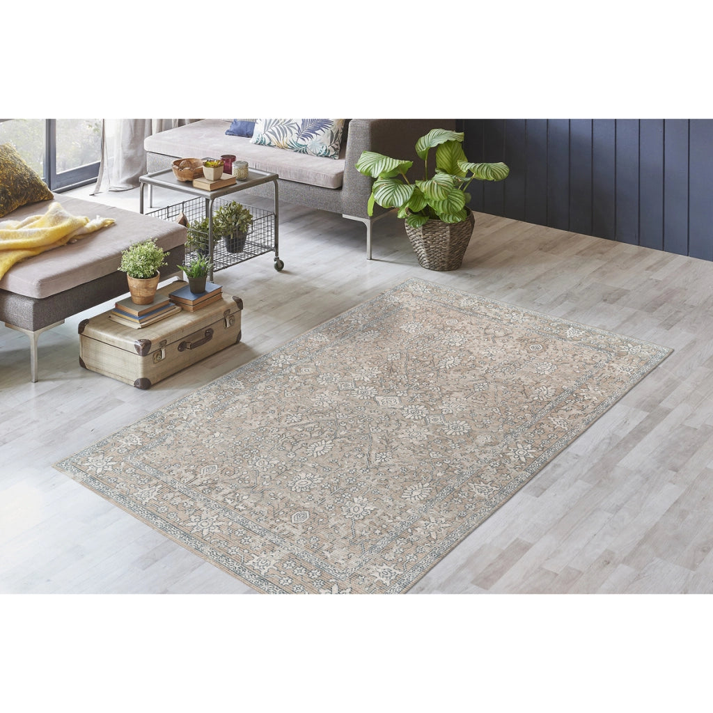Tappeto Vintage Perry Khaki e Beige 80x150 cm