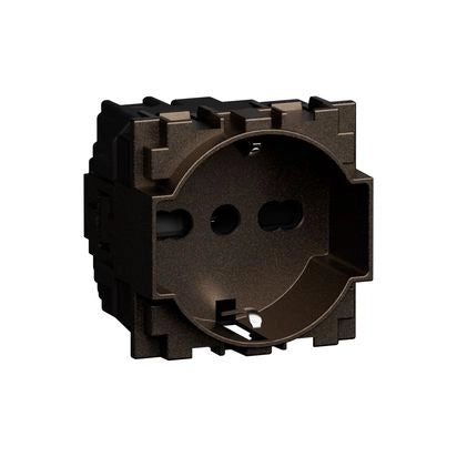 Presa Schuko P40 Bipasso 2P+T 10/16A 250V 2 Moduli Bticino Living Now Bronze KB4140A16