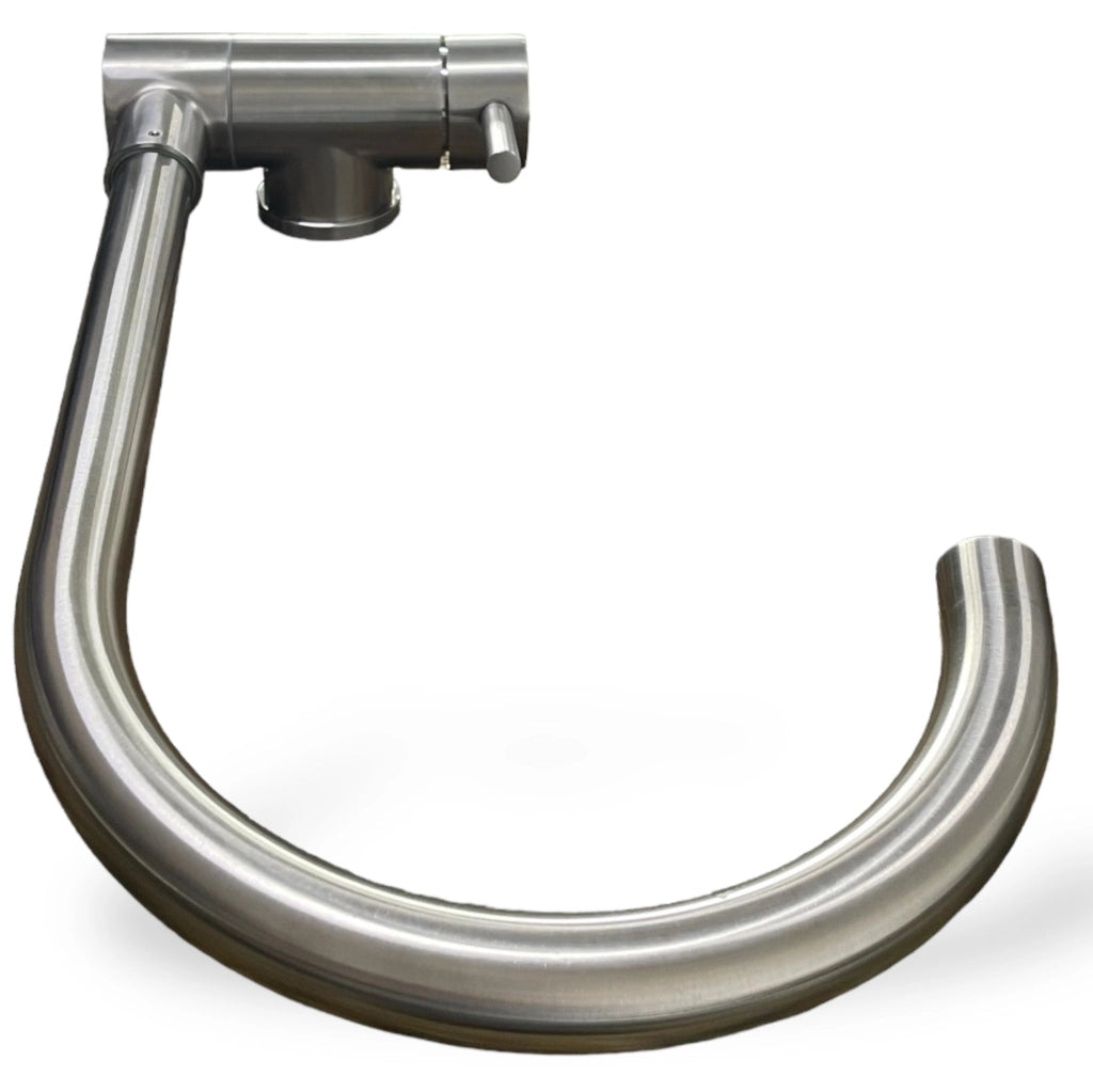 Rubinetto miscelatore per cucina abbattibile sottofinestra acciaio inox satinato/opaco
