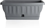 BAMA FIORIERA NATURA IN PLASTICA RETTANGOLARE 30 CM COLORE GRIGIO