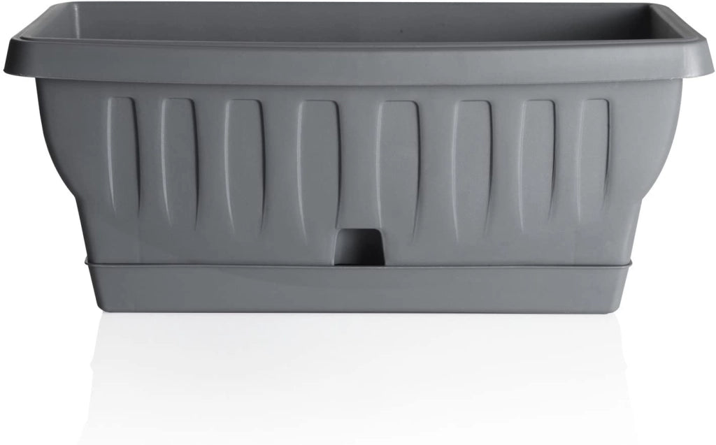 BAMA FIORIERA NATURA IN PLASTICA RETTANGOLARE 30 CM COLORE GRIGIO