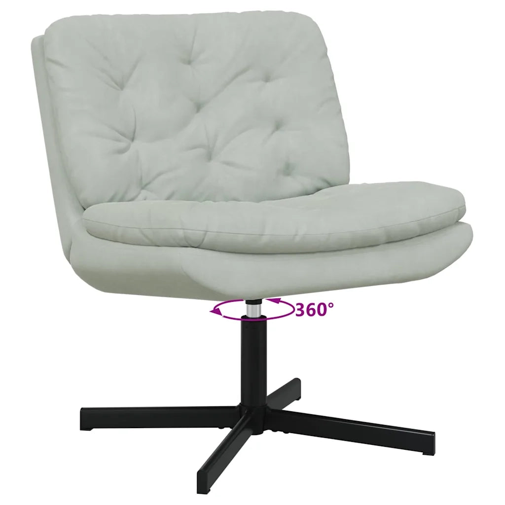 vidaXL Poltrona Relax con Base Girevole Grigio chiaro 63 x 75 x 76 cm