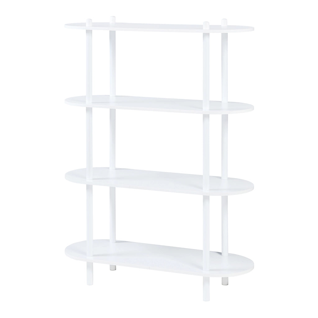 Scaffale da Terra Øvre Libreria con 4 Ripiani - Bianco [en.casa]