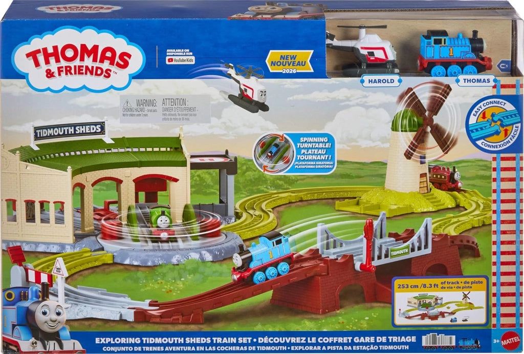 Thomas & Friends  - Set di trenino con piattaforma girevole e accessori, via espandibile,Mattel,Eta 3+