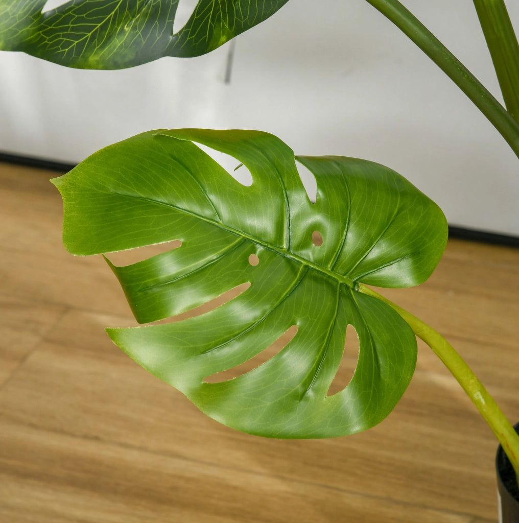 Pianta artificiale Monstera 110 cm con vaso in plastica, decorazione per interni ed esterni