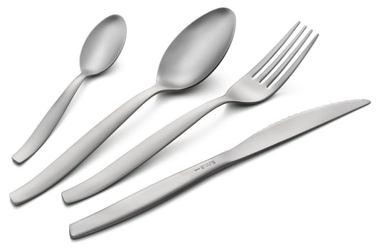 Servizio Set di Posate 24 Pezzi in Acciaio Eme Shark Sabbiato