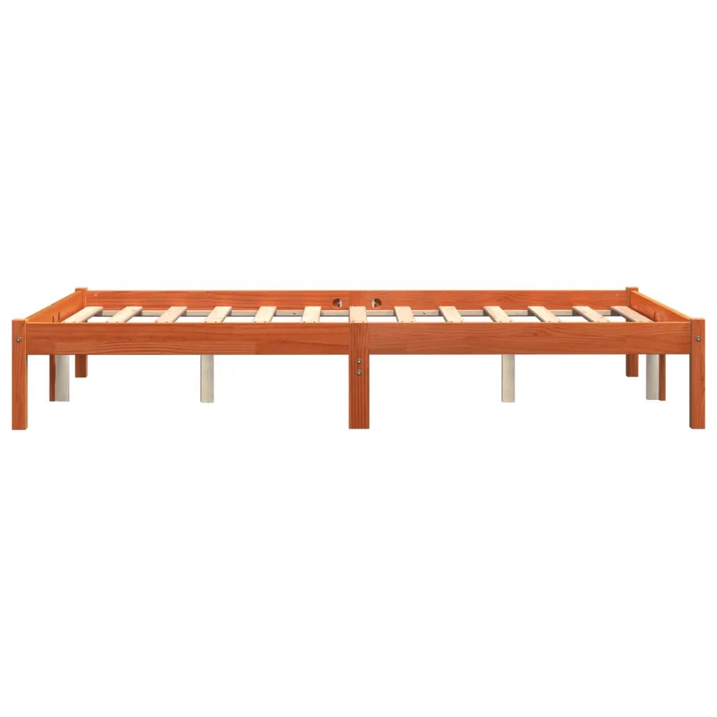 Letto senza Materasso Marrone Cera 140x190 cm in Legno di Pino