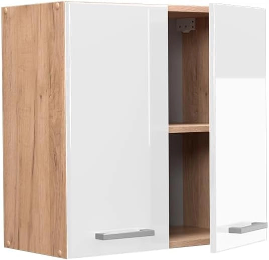 Pensile da cucina R-Line, Bianco lucido, 60 cm, per la libera combinazione all'interno di sistemi cucina modulari