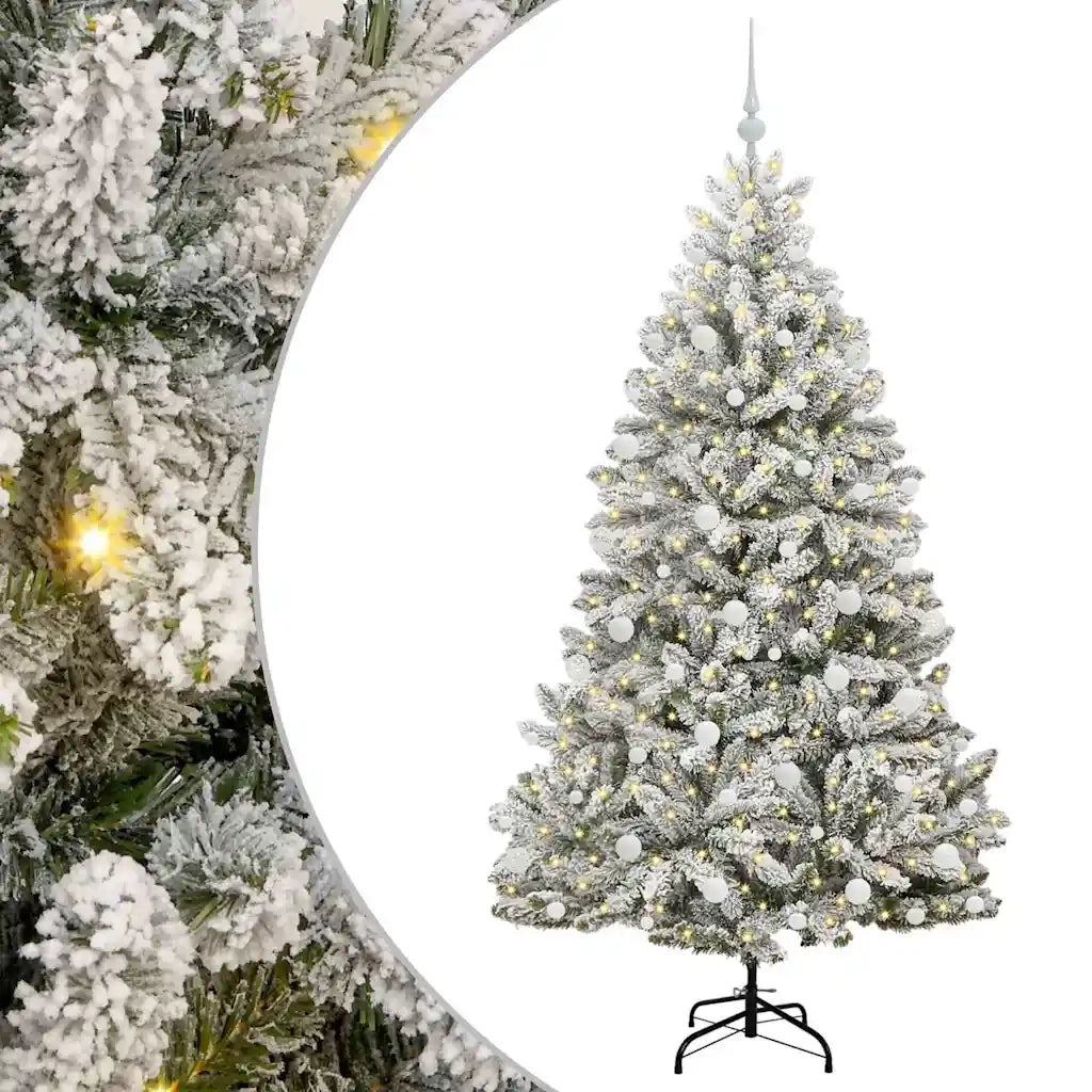 Albero di Natale | Decorazioni natalizie artificiale con 300 LED Verde e Bianco 180 cm