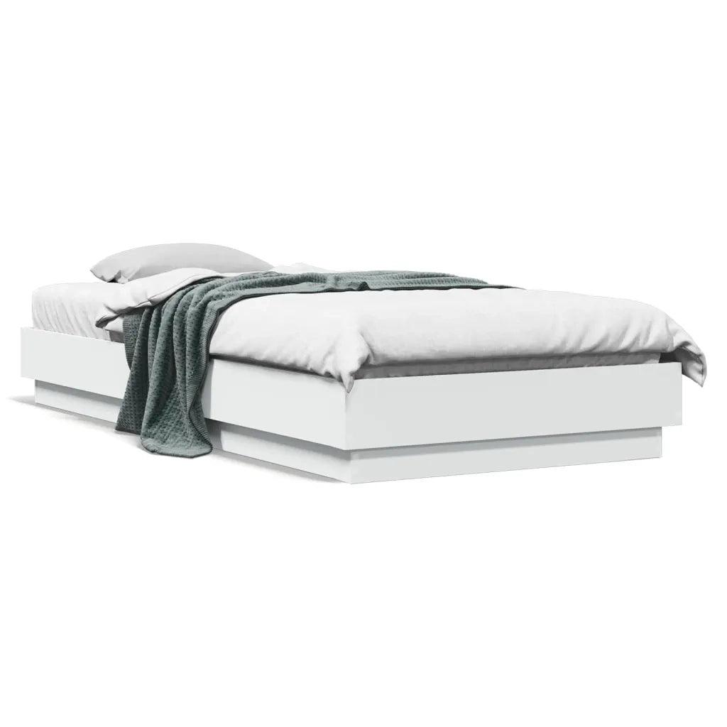 Giroletto-Struttura Letto Bianco 100x200 cm in Legno Massello 604464