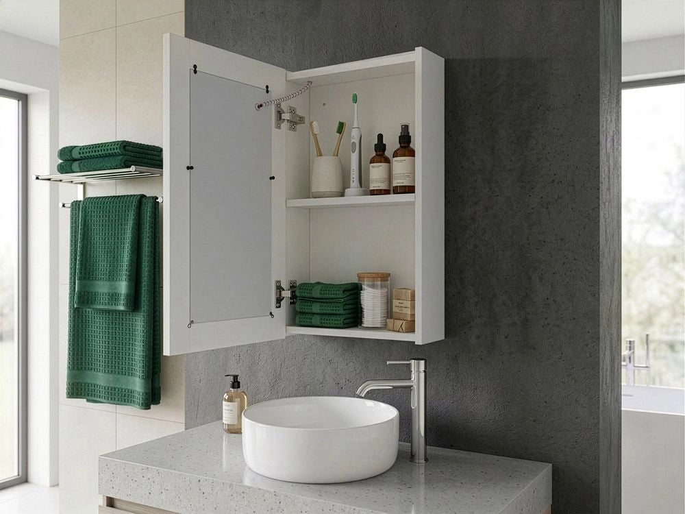 Moderno Armadietto a Muro da Bagno Nero a Specchio 88 x 40 x 35 cm