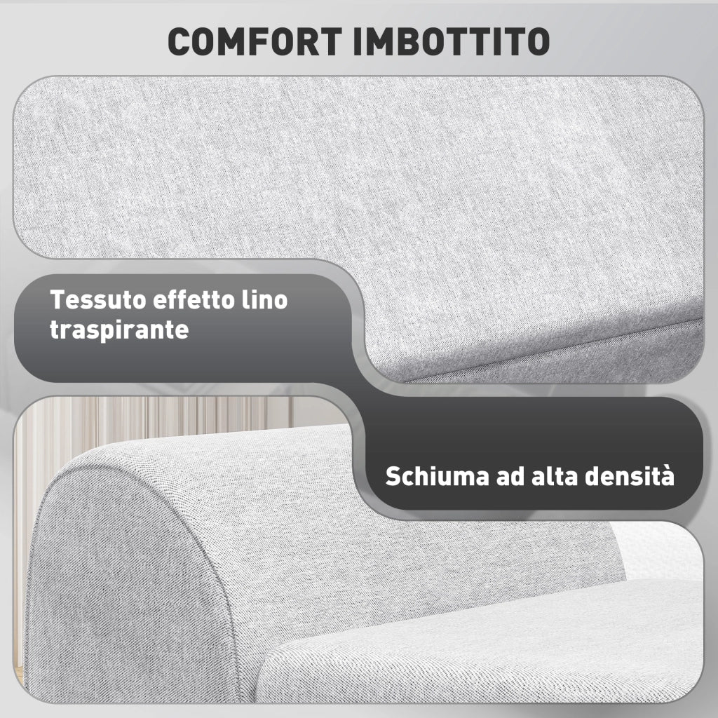 Panca Contenitore Grigio con Gambe in Legno ¨C zephmum ¨C 132x42x50 cm