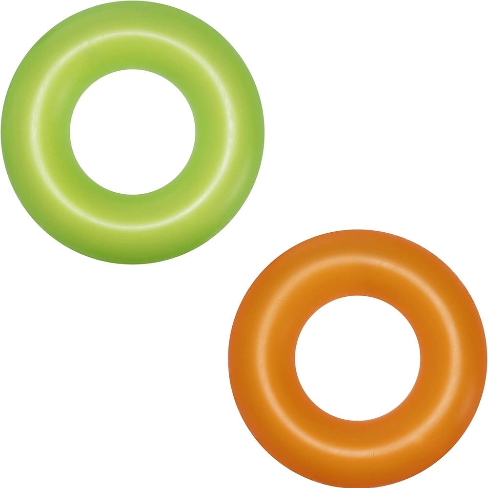 Trade Shop - Ciambella Salvagente Gonfiabile Per Bambini Trasparente Neon Nuoto 76 Cm 36024 -