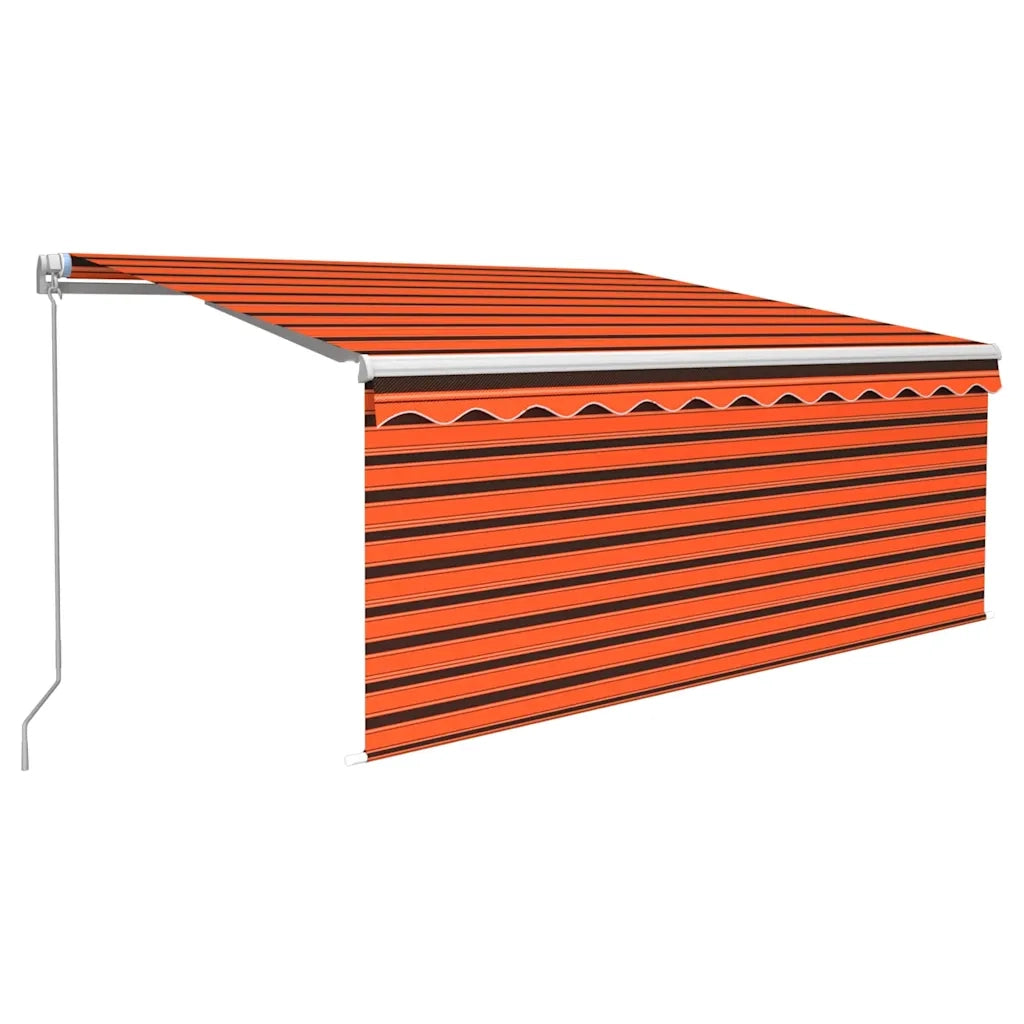 Tenda Retrattile Manuale Parasole 3,5x2,5m Arancione e Marrone 3069280