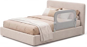 Sponda Letto per Bambini 80/120/150/180 cm, Barriera di Sicurezza per Neonati, Altezza Regolabile a 3 Livelli, Barriera Letto Pieghevole, con Cinghia di Sicurezza (80 cm,Grigio)