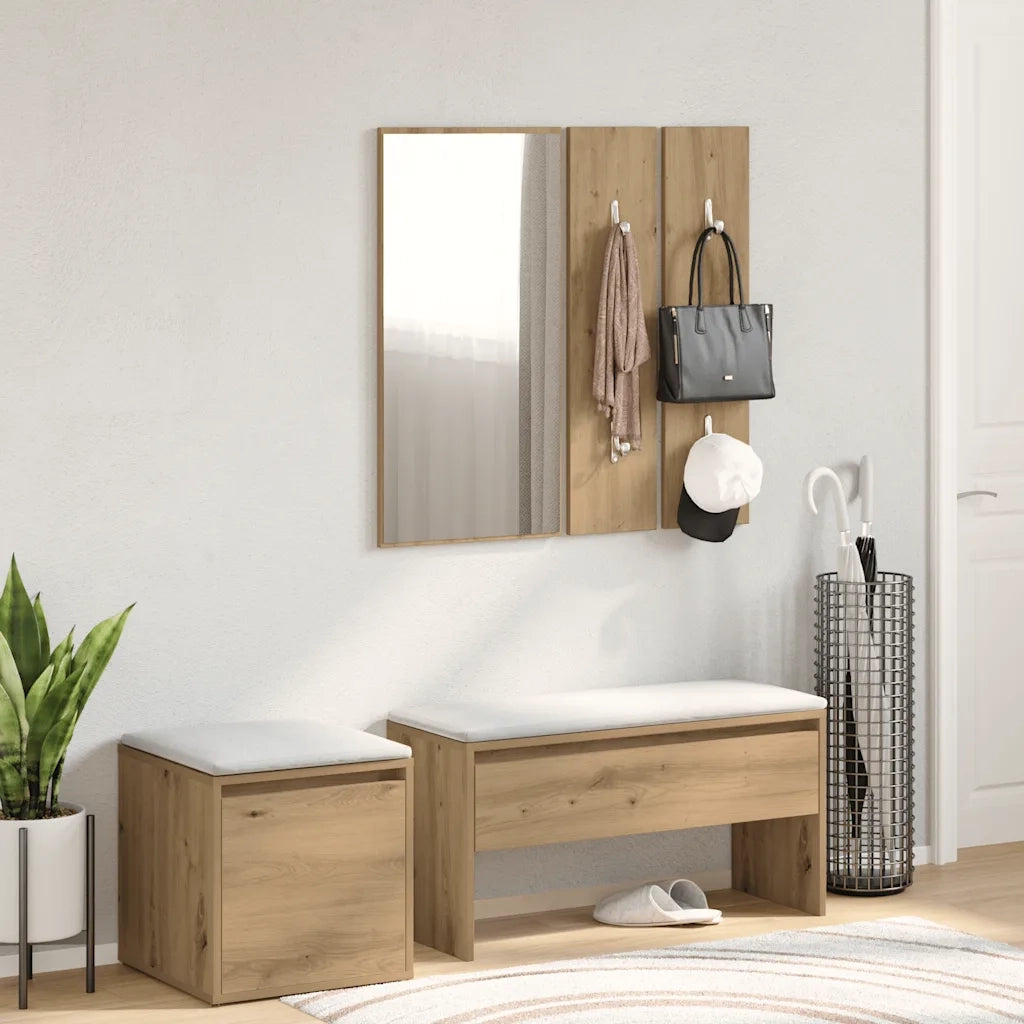 Set di Mobili da Corridoio Rovere Artigianale Legno Multistrato