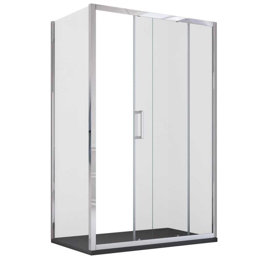 Box doccia due lati h190 anta scorrevole trasparente 6mm agatina, misura 80x140