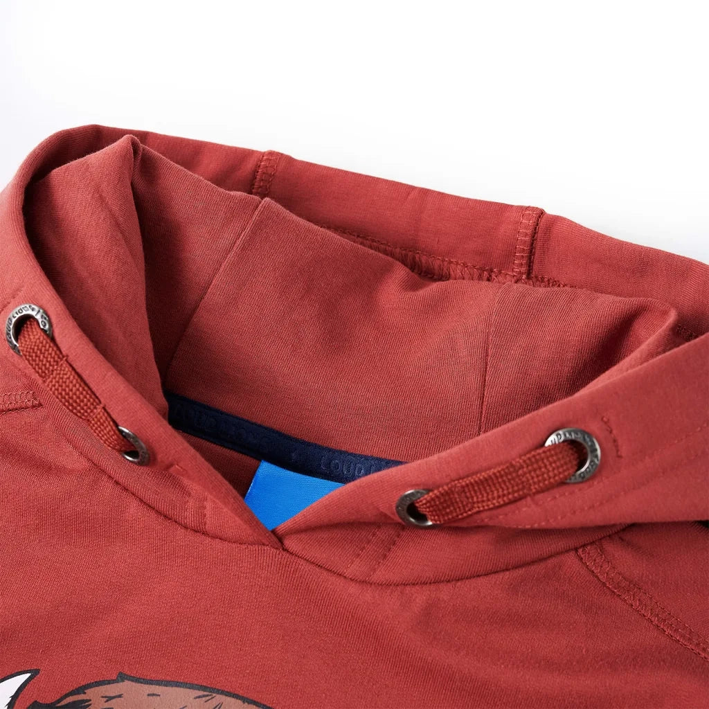 Felpa con Cappuccio per Bambini Rosso Bruciato 104cod mxl 112643