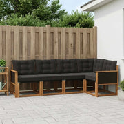 Set di divani da esterno con cuscino 5 pcs Naturale e Nero