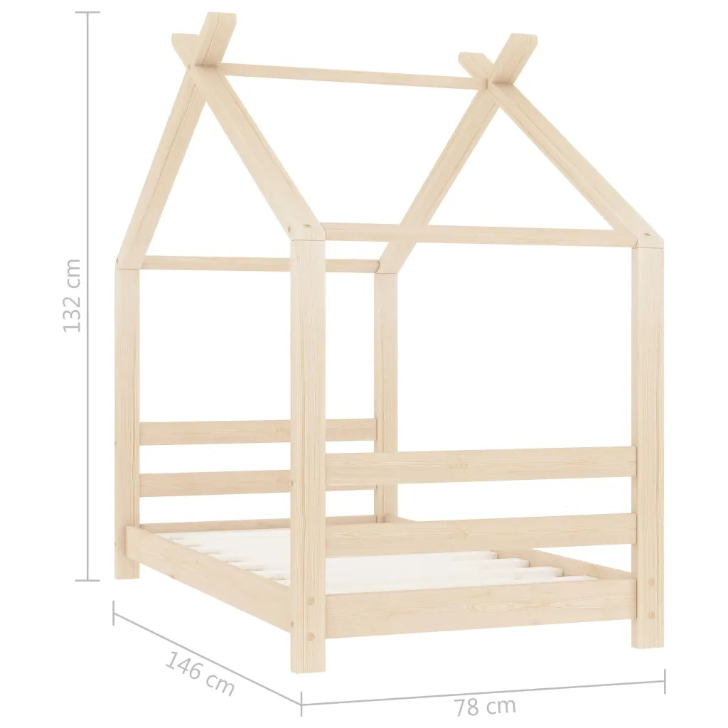 Giroletto per Bambini in Legno Massello di Pino 70x140 cm 289607