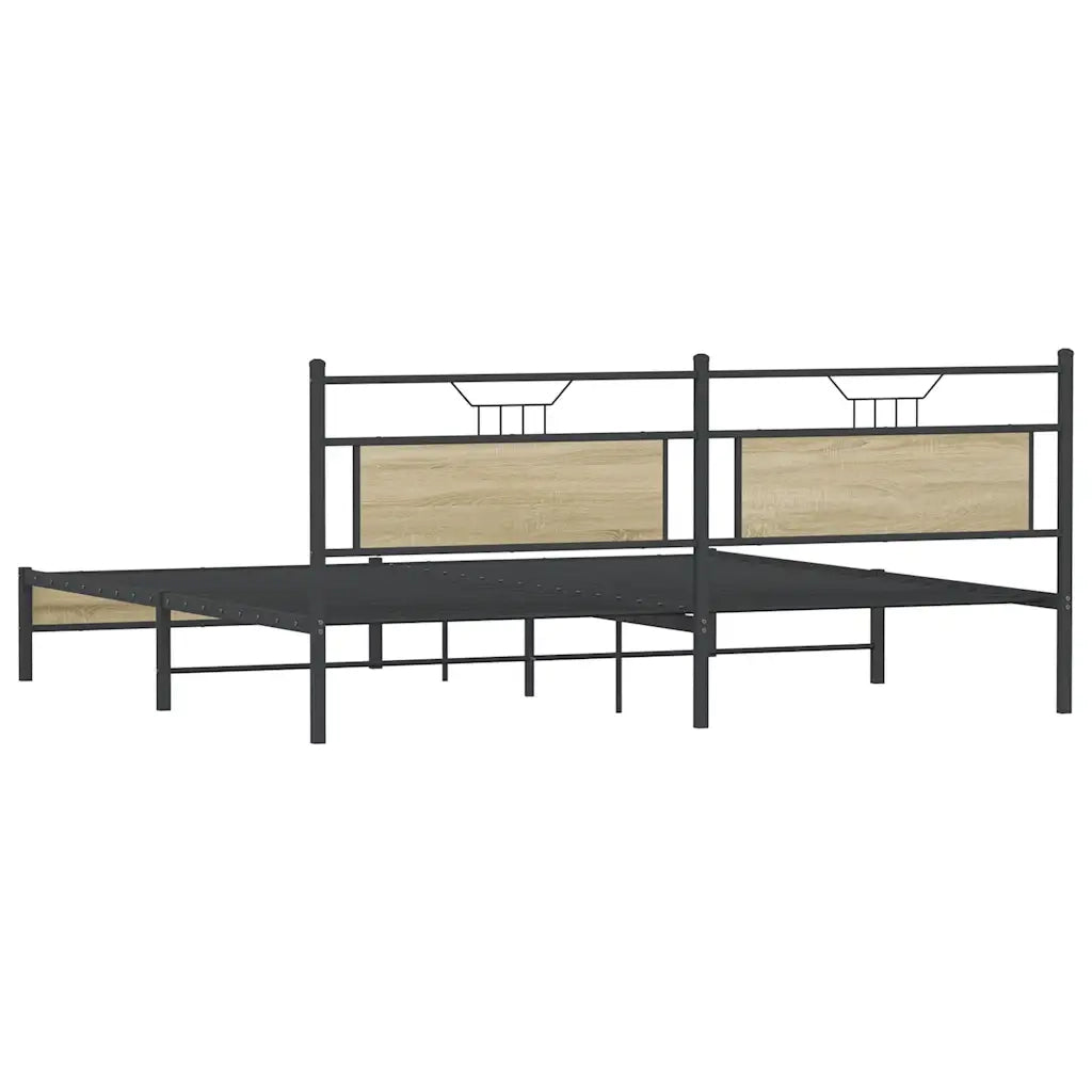 Giroletto senza Materaso in Metallo Rovere Sonoma 200x200 cm