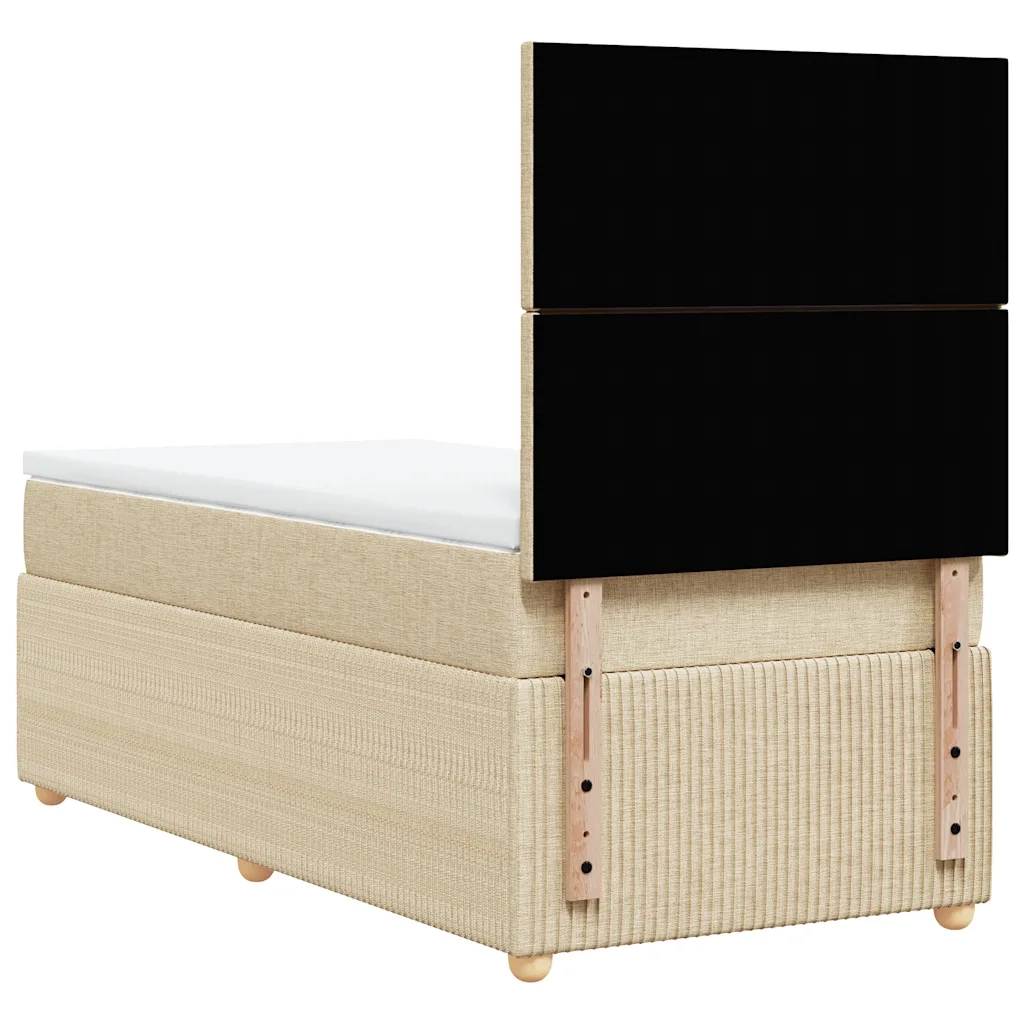 Giroletto a Molle con Materasso Crema 90x200 cm inTessuto 3291937