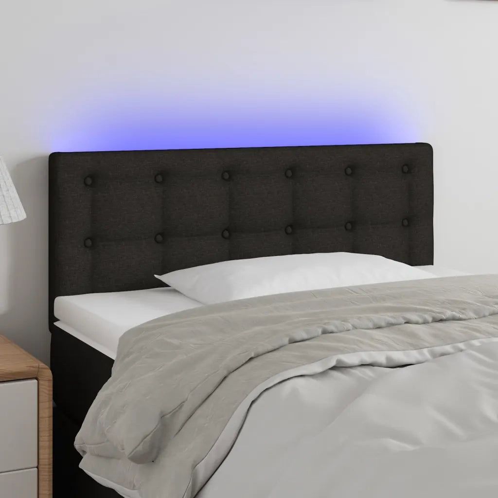 Testiera a LED-Testata con LED Nera 80x5x78/88 cm in Tessuto 846685