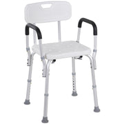 SEDIA PER DOCCIA IN ALLUMINIO CON ALTEZZA REGOLABILE E PIEDINI ANTISCIVOLO 51.5X51.5X71-84CM BIANCO