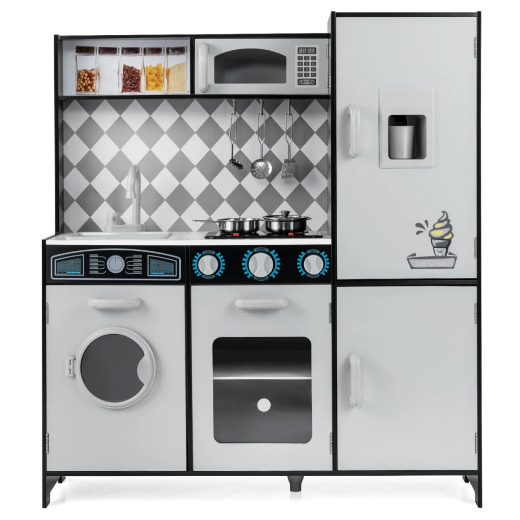 Cucina giocattolo per bambini 91 x 30 x 102 cm con effetti sonori e luminosi stile moderno MDF grigio 20_0018825