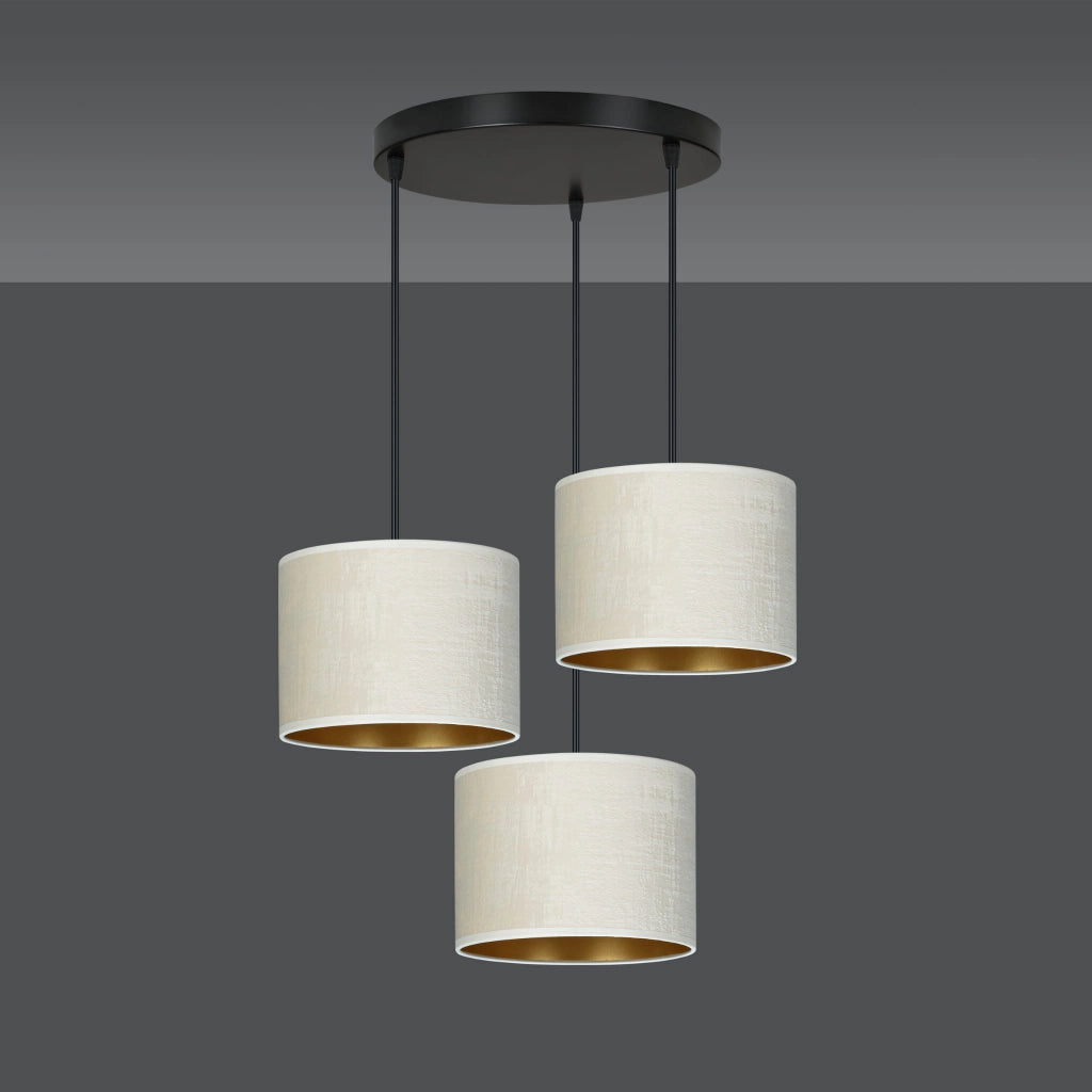 Lampadario Emibig Hilde Premium 3xE27 nero crema oro