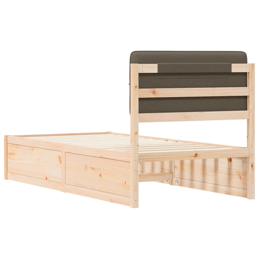 Letto con Testiera Rivestita Talpa 90 x 190 cm Pino massello 877737