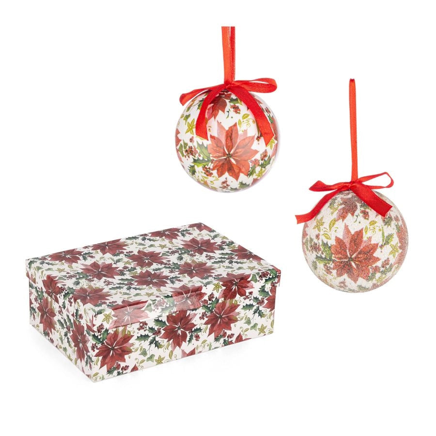 CONFEZIONE 6 PALLINE BIZZOTTO STELLA NATALE ELEKTRA D7,5