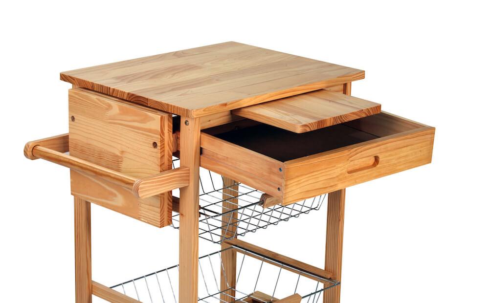 Carrello da Cucina in Legno Tosini KT0023B con Accessori