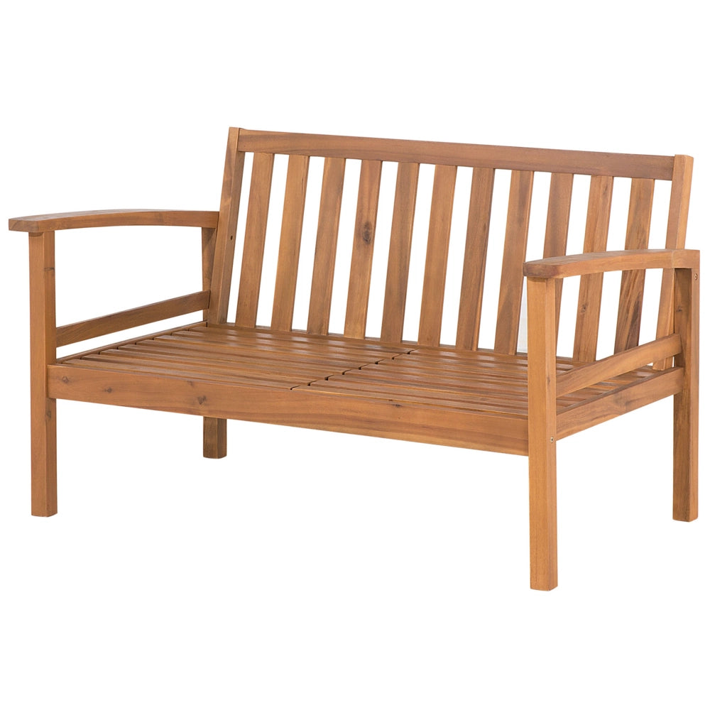 Set da giardino da 5 pezzi in marrone chiaro certificato con cuscini grigio chiaro divano poltrona tavolino