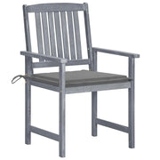 Sedie da Giardino con Cuscini 6 pz in Massello di Acacia Grigie 3078208
