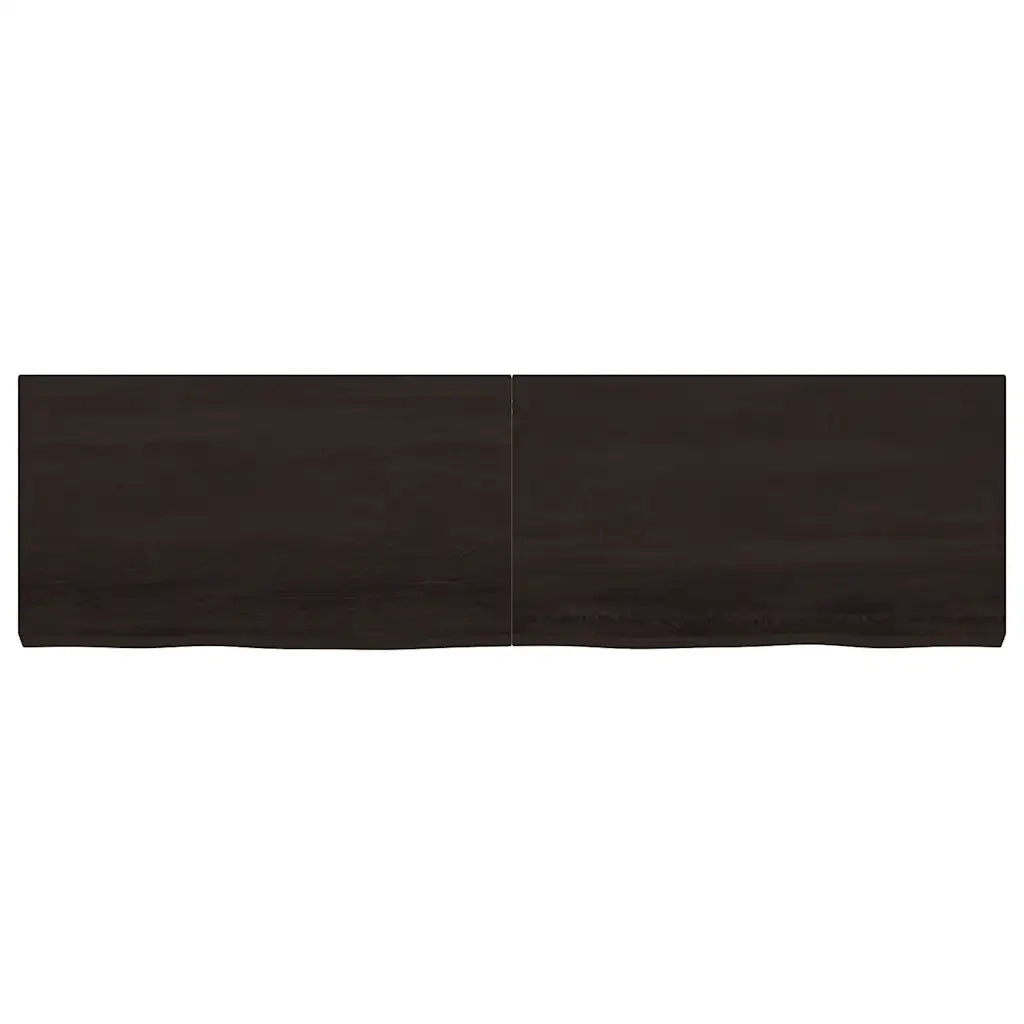 Piano Tavolo Marrone 180x50x(2-6) cm Rovere Massello Trattato