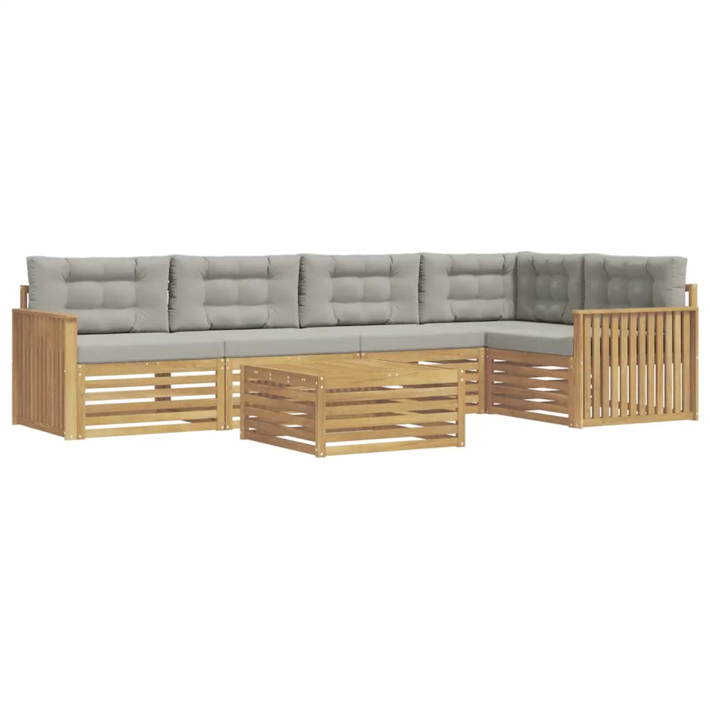Set di divani da esterno 6 pcs Bianco e Grigio Chiaro 3390521