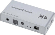 Divisore HDMI 4K - Interruttore HDMI 2 in 1 - Estrattore Audio HDMI 2 in 1 con S/PDIF Optico + Jack 3,5 mm.